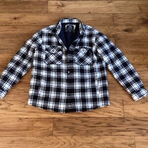 Outdoor Jacket NWOT Lined black and White Flannel Men’s size L jacket